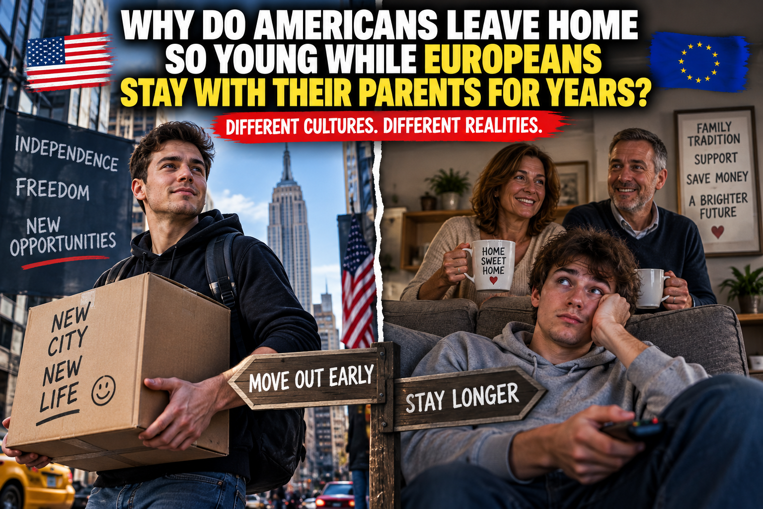 Why Do Americans Leave Home So Young While Europeans Stay With Their Parents for Years?